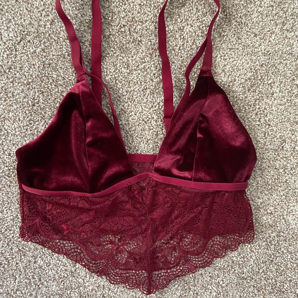 Velvet maroon bralette